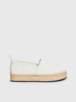 beige knit platform espadrilles for women calvin klein jeans