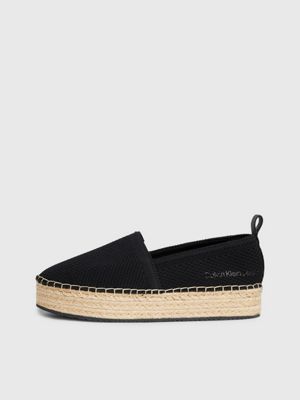 CC ESPADRILLES PLATFORM IN BLACK PATTERN FABRIC