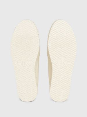 creamy white/bright white canvas platform espadrille trainers for women calvin klein jeans