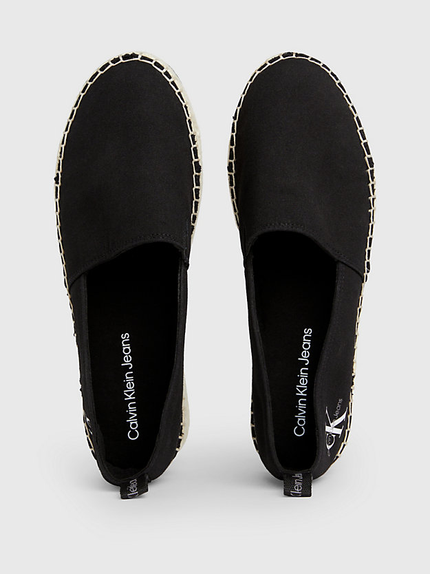 black espadrilles sneakers mit plateau aus canvas für damen - calvin klein jeans