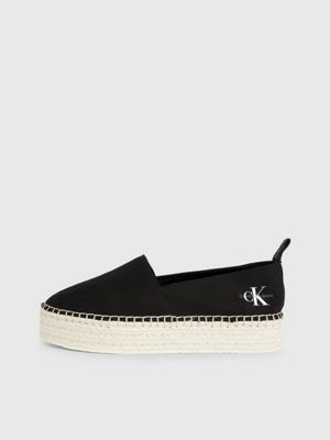 black canvas platform espadrille trainers for women calvin klein jeans