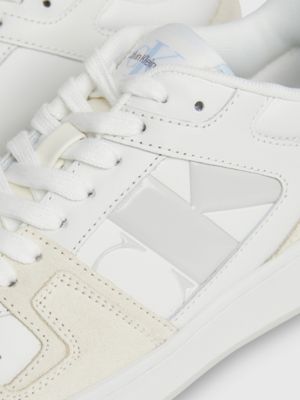 bright white/creamy white/baby blue suede trainers for women calvin klein jeans