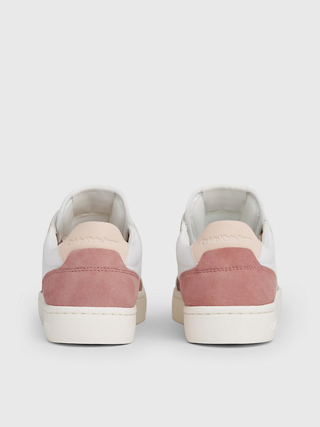 baskets en toile bright white/whisper pink pour femmes calvin klein jeans