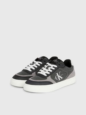 black/stormfront canvas trainers for women calvin klein jeans