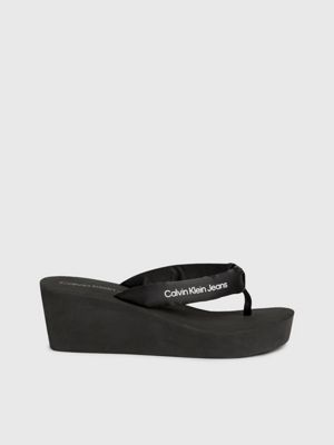 Calvin klein wedge flip on sale flops