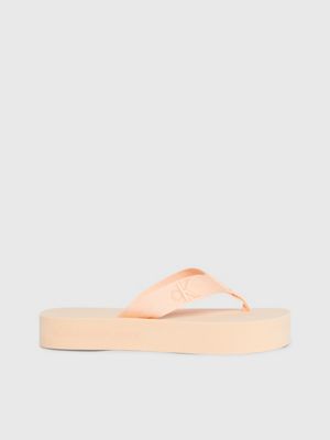 pink platform flip flops for women calvin klein jeans