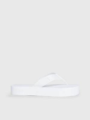 white platform flip flops for women calvin klein jeans