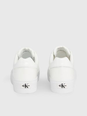 calvin klein white platform trainers