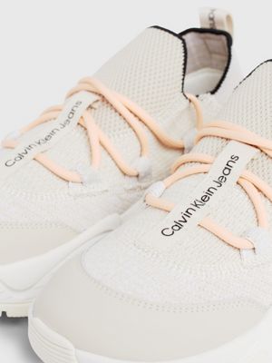 eggshell/creamy white vibram® chunky trainers for women calvin klein jeans