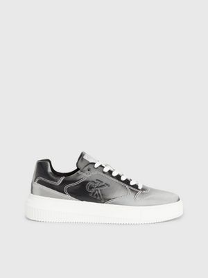 grey iridescent trainers for women calvin klein jeans