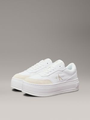 calvin klein womens white trainers