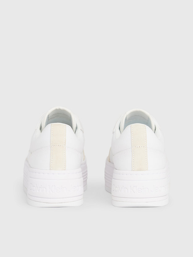sneaker in tela con plateau bright white/creamy white da donne calvin klein jeans