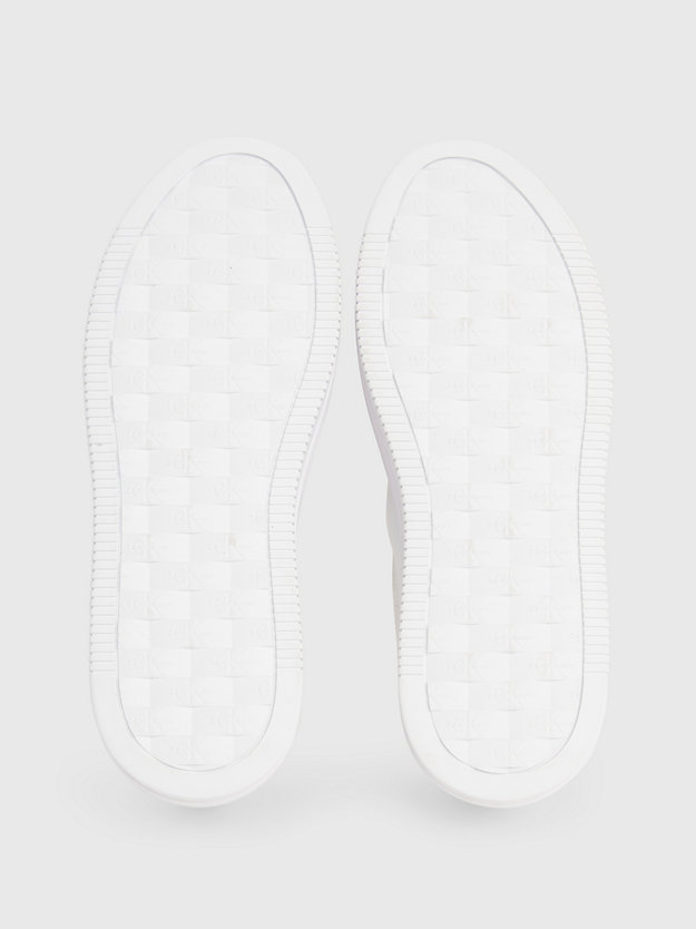 zapatillas de lona con plataforma bright white/creamy white de mujeres calvin klein jeans