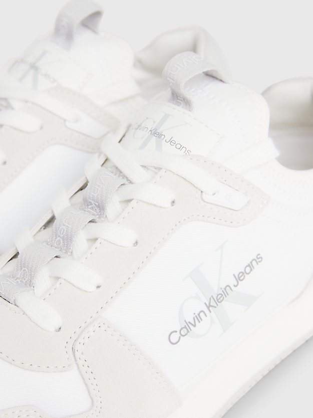 bright white/creamy white platform canvas trainers for women calvin klein jeans