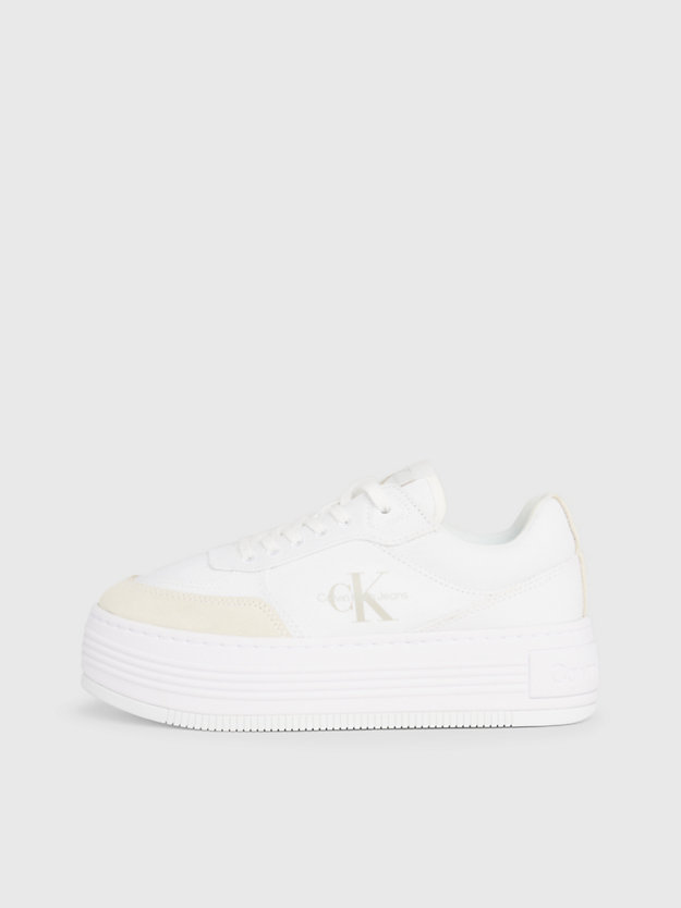 sneaker in tela con plateau bright white/creamy white da donne calvin klein jeans