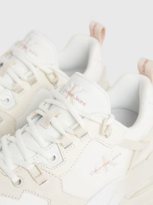 Calvin klein leather chunky trainers sale white