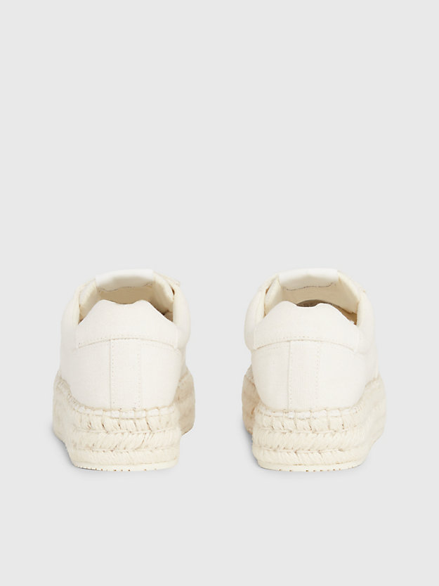creamy white / bright white espadrilles sneakers mit plateau aus canvas für damen - calvin klein jeans