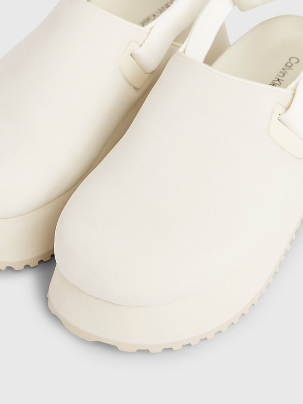 creamy white/eggshell leather platform mules for women calvin klein jeans