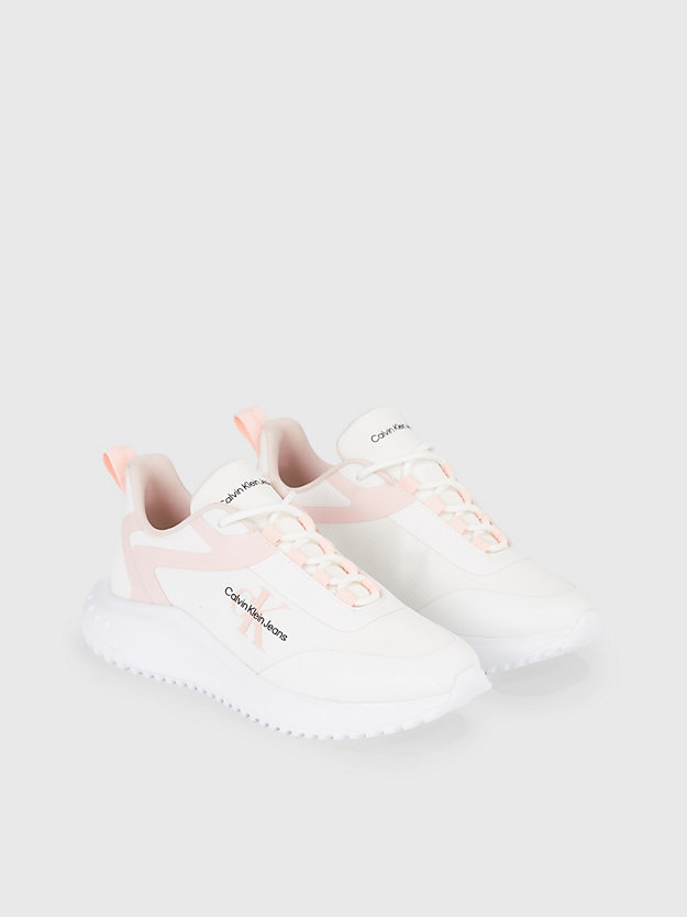 bright white/peach blush sneakers für damen - calvin klein jeans