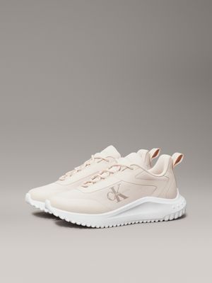 whisper pink/bright white ripstop trainers for women calvin klein jeans