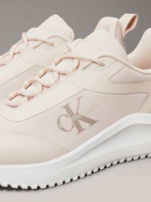 whisper pink/bright white ripstop trainers for women calvin klein jeans