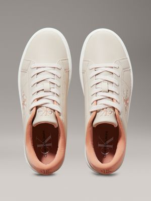 egghsell/dusty coral leather trainers for women calvin klein jeans