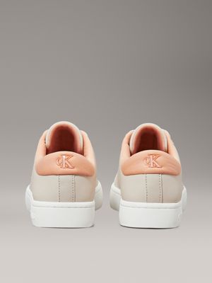 egghsell/dusty coral leather trainers for women calvin klein jeans