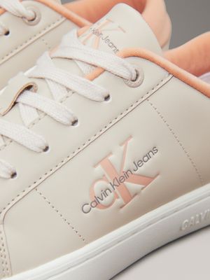 egghsell/dusty coral leather trainers for women calvin klein jeans