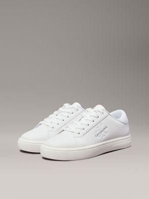 bright white/plein air leather trainers for women calvin klein jeans