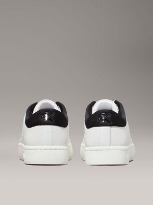 Calvin klein black outlet leather trainers