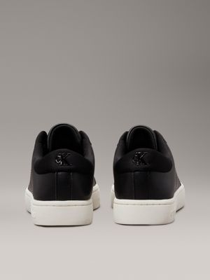 black/bright white leather trainers for women calvin klein jeans