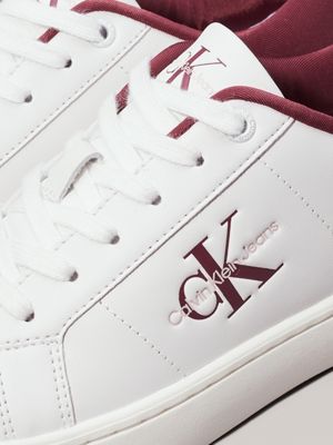 bright white/andorra leather trainers for women calvin klein jeans