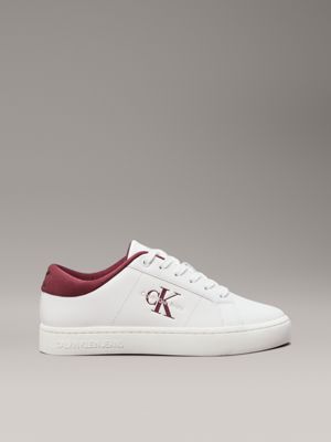 Calvin klein white leather trainers online