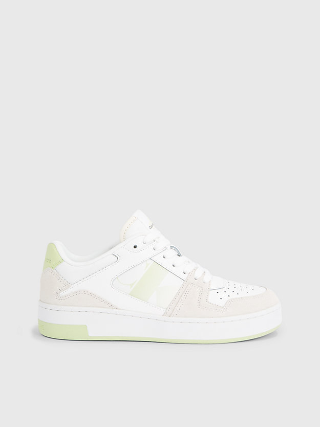 bright white/exotic mint suede trainers for women calvin klein jeans