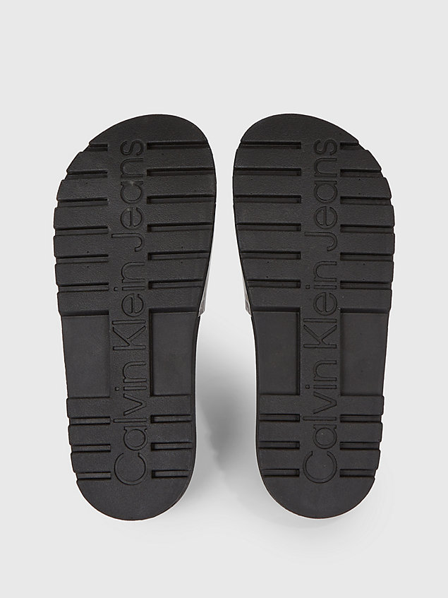 claquettes avec logo black pour femmes calvin klein jeans