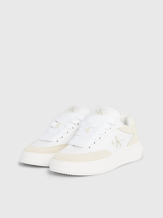 sneaker in canvas bright white/creamy white da donne calvin klein jeans