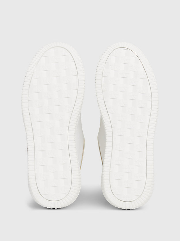 bright white/creamy white canvas sneakers voor dames - calvin klein jeans