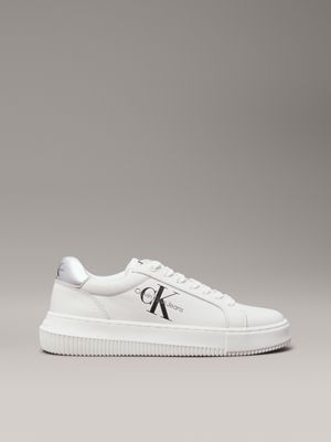 white leather trainers for women calvin klein jeans