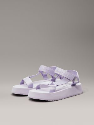 lavender blue/pastel lilac webbing sandals for women calvin klein jeans