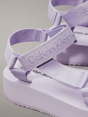 lavender blue/pastel lilac webbing sandals for women calvin klein jeans