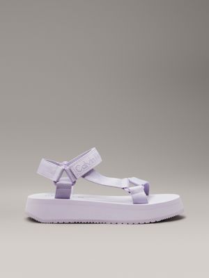 purple webbing sandals for women calvin klein jeans