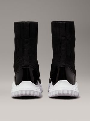 black/bright white high-top sock trainers for women calvin klein jeans