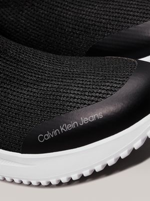 black/bright white high-top sock trainers for women calvin klein jeans