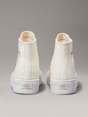 creamy white high-top platform trainers for women calvin klein jeans