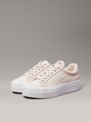 whisper pink/white platform trainers for women calvin klein jeans