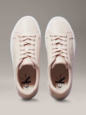 whisper pink/white platform trainers for women calvin klein jeans