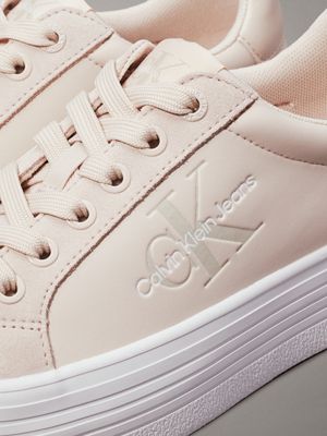 whisper pink/white platform trainers for women calvin klein jeans