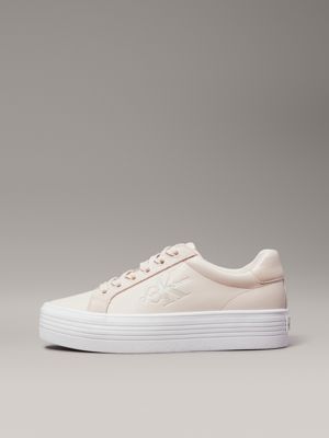 whisper pink/white platform trainers for women calvin klein jeans