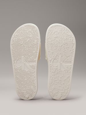 creamy white/bright white logo sliders for women calvin klein jeans