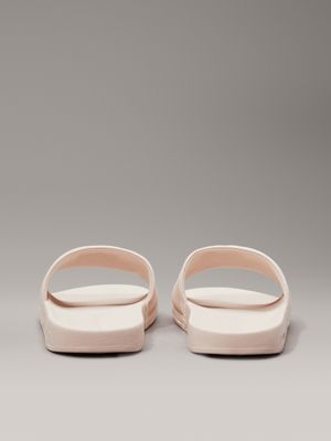 whisper pink/eggshell logo sliders for women calvin klein jeans